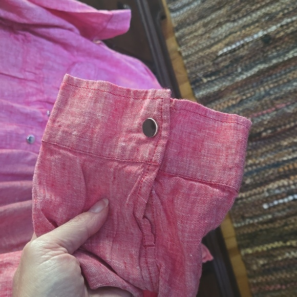 Chico's Linen Lightweight Jacket Size 4 Light Red/Pink - Picture 5 of 7